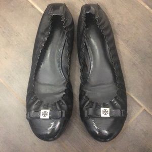 Tory Burch Black Flats